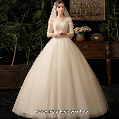 Prinzessin Ball Linie Brautkleid Liecha mit Ärmel Bodenlang