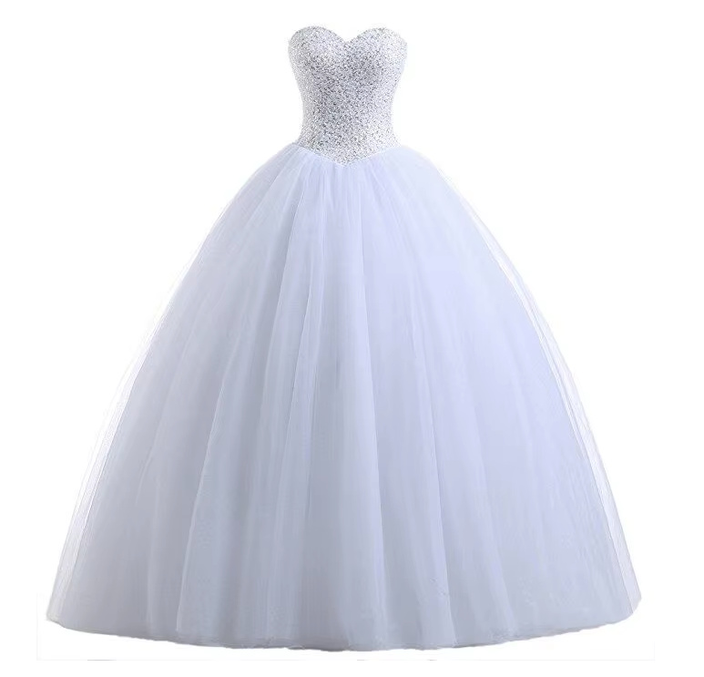  Schulterfreies Ball Linie Brautkleid Darleen mit Tüll und Pailletten